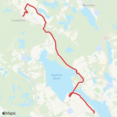 Halifax Transit Glendale Express map