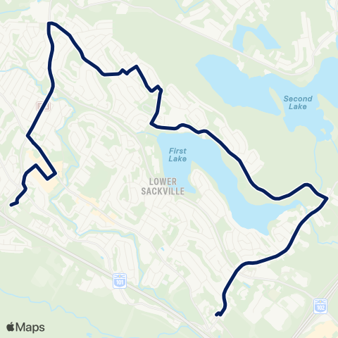 Halifax Transit First Lake map