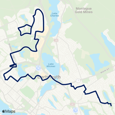 Halifax Transit Portland Hills map