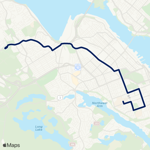 Halifax Transit Universities map