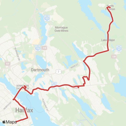 Halifax Transit North Preston Express map