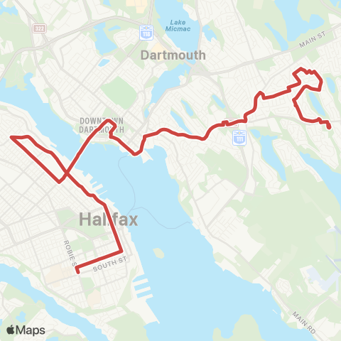 Halifax Transit Woodlawn Express map