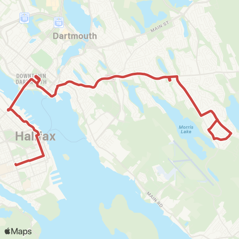 Halifax Transit Caldwell Express map