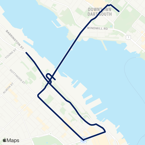 Halifax Transit Dockyard map