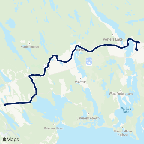 Halifax Transit Preston-Porters Lake-Grand Desert map