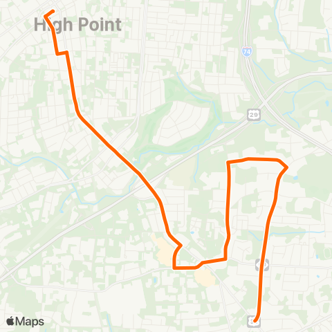 High Point Transit S Main Street map