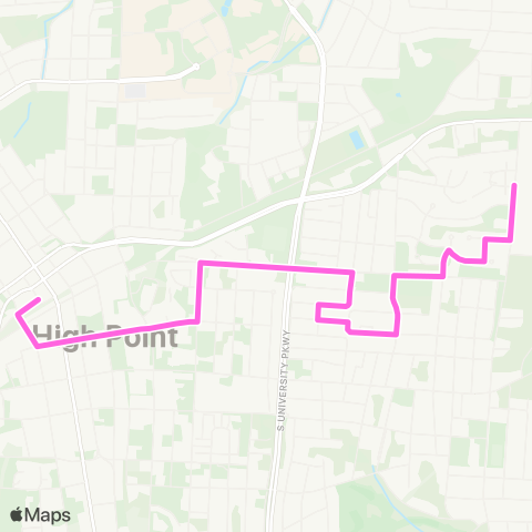 High Point Transit Leonard Avenue map