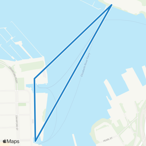 HRT Elizabeth River Ferry map