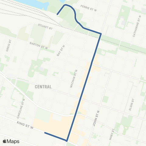 HSR Waterfront Shuttle map