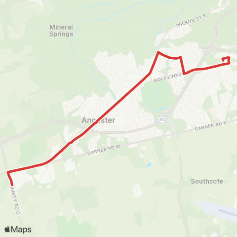 HSR Ancaster Fair Shuttle map