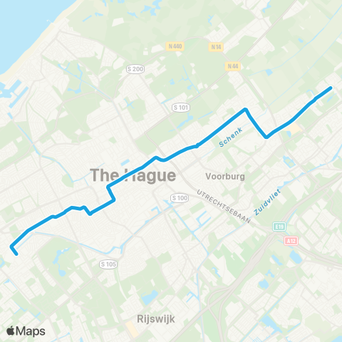 HTM Den Haag Leyenburg - Leidschendam Noord map