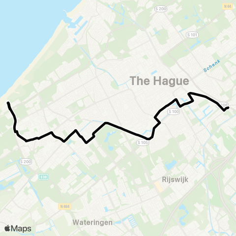 HTM Kijkduin - Voorburg Station map