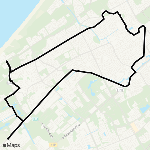 HTM Nachtlijn 3: Kijkduin - Loosduinen map