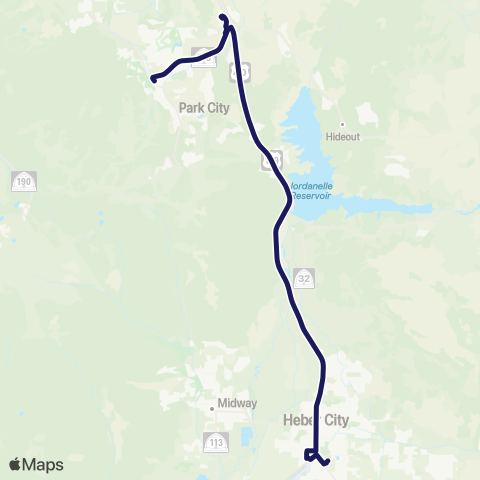 High Valley Transit Wasatch Back Connector map