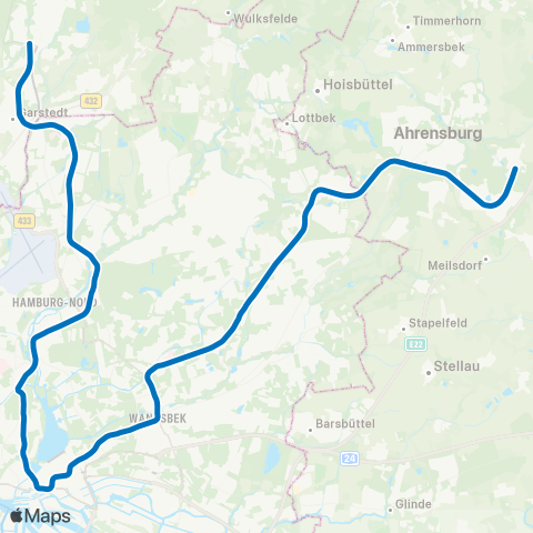 HVV Norderstedt Mitte > Hauptbahnhof Süd > Ohlstedt / Großhansdorf map