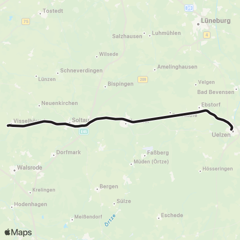 HVV Bremen > Soltau > Uelzen map