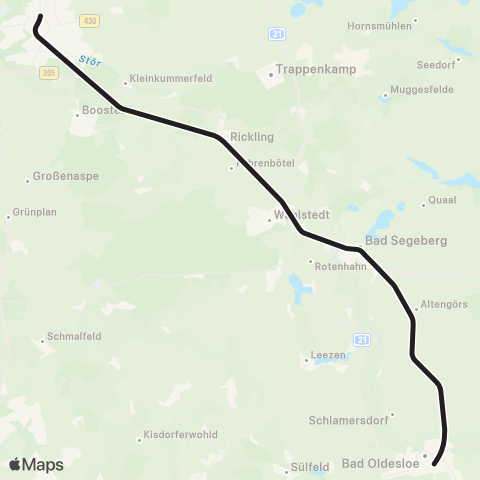 HVV Neumünster > Bad Segeberg > Bad Oldesloe map