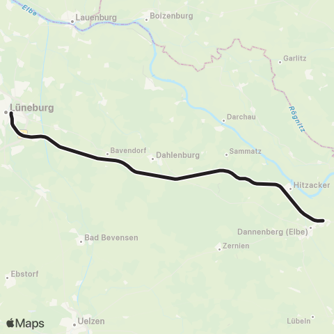 HVV Lüneburg > Dahlenburg > Dannenberg map