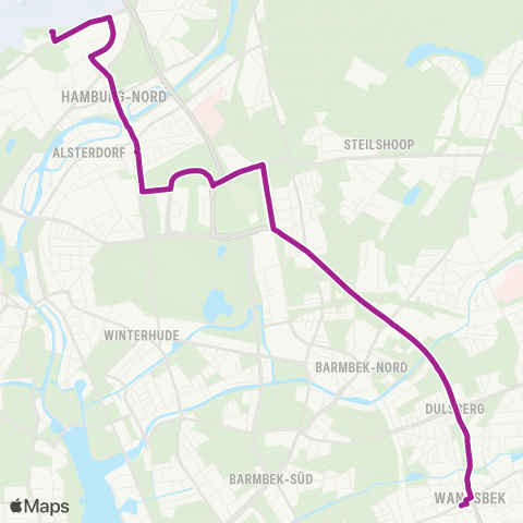 HVV MetroBus Lufthansa-Basis > Rübenkamp > Wandsbek Markt map