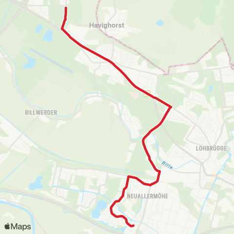 StadtBus/RegionalBus (Hamburg) Mümmelmannsberg > Lohbrügge > Nettelnburg (Südeingang) > Neuallermöhe map