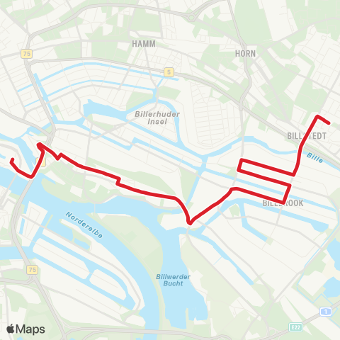 StadtBus/RegionalBus (Hamburg) %Ubelbbrücken > Tiefstack > Billbrook > Billstedt map