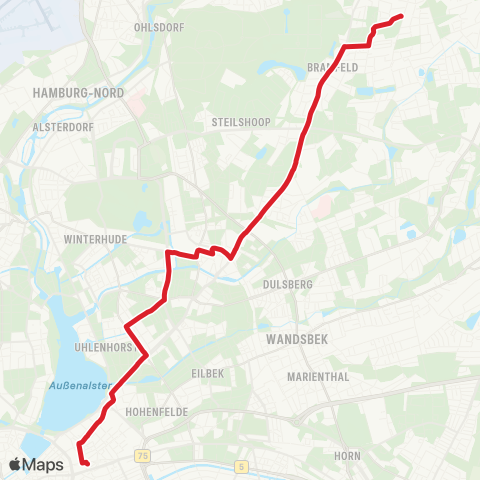 HVV MetroBus Hauptbahnhof / Zob > Barmbek > Bramf., AM Stühm-Süd map