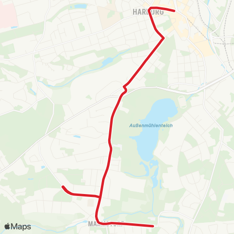 StadtBus/RegionalBus (Hamburg) Marmstorf > Bf. Harburg map