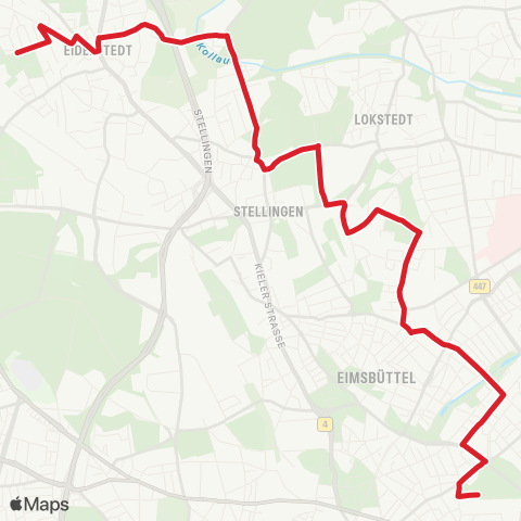 StadtBus/RegionalBus (Hamburg) Eidelstedt > Hagenbecks Tierpark > Sternschanze map