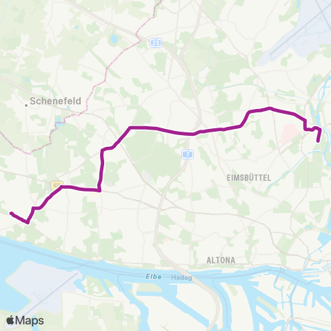 HVV MetroBus Blankenese > Eez > Kellinghusenstraße map