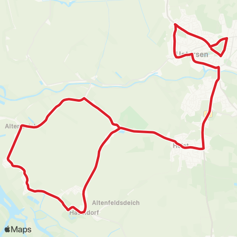 StadtBus/RegionalBus (Umland) Haseldorf > Altendeich > Heist > Moorrege > Uetersen map