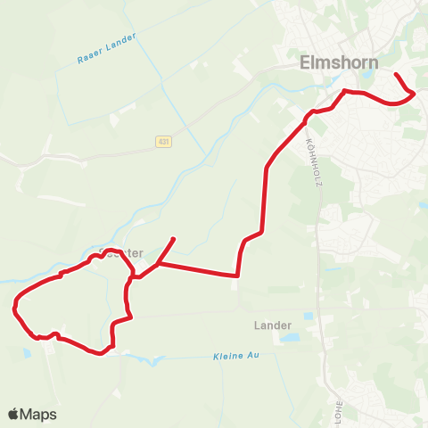 StadtBus/RegionalBus (Umland) Bf. Elmshorn (Zob) > Kurzenmoor > Seester > Seestermühe map