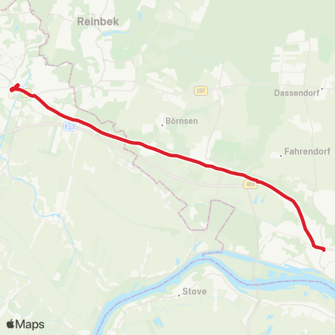 StadtBus/RegionalBus (Umland) Bf. Bergedorf > Börnsen > Escheburg > Geesthacht, Zob map