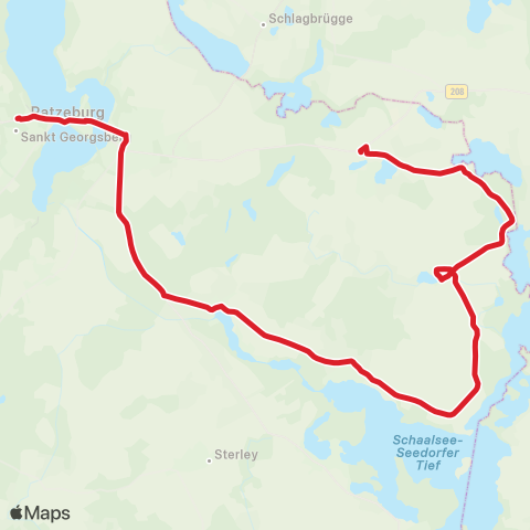 StadtBus/RegionalBus (Umland) Mustin > Kittlitz > Salem > Ratzeburger Schulen map