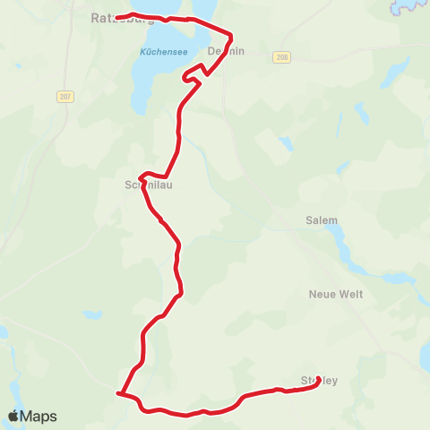StadtBus/RegionalBus (Umland) Ratzeburg > Schmilau > Sterley, Schule map