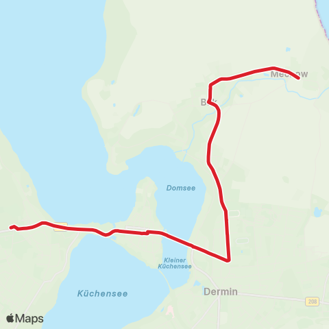 StadtBus/RegionalBus (Umland) Mechow > Bäk > Ratzeburger Schulen map