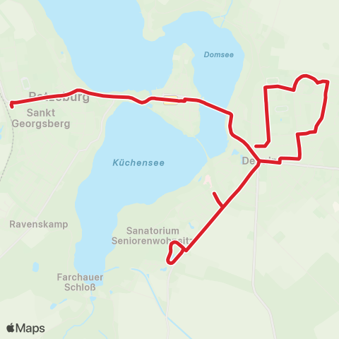 StadtBus/RegionalBus (Umland) Bf. Ratzeburg > Demolierung > Drk > Swr > Vorstadt map