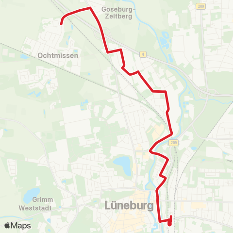 StadtBus/RegionalBus (Umland) Zob / Bahnhof > Goseburg > Ochtmissen map