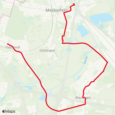 StadtBus/RegionalBus (Hamburg) Fleestedt > Maschen / Meckelfeld Sz map