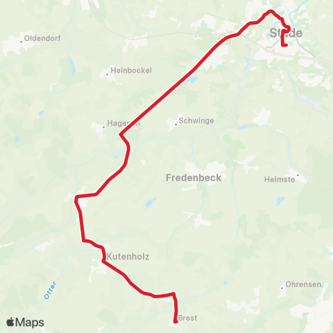 StadtBus/RegionalBus (Umland) Brest >Kutenholz - Mulsum - Schwinge > Stade map