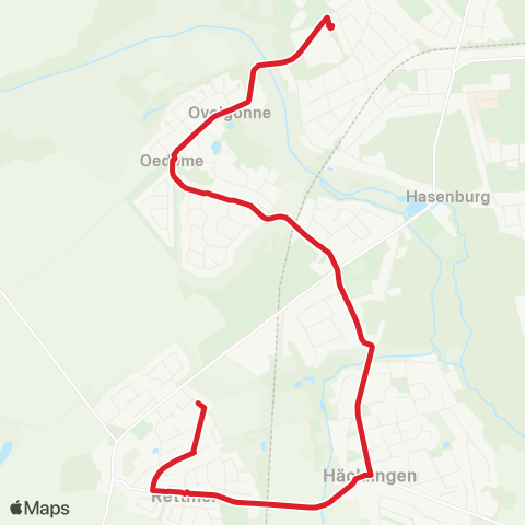 StadtBus/RegionalBus (Umland) Häcklingen / Bf. Lüneburg > Schulzentrum Oedeme map