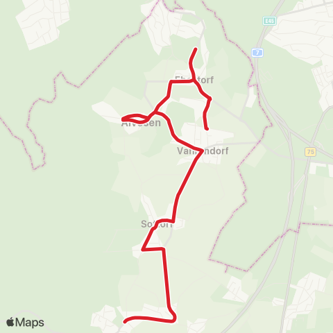 StadtBus/RegionalBus (Umland) Sottorf > Ehestorf > Vahrendorf map