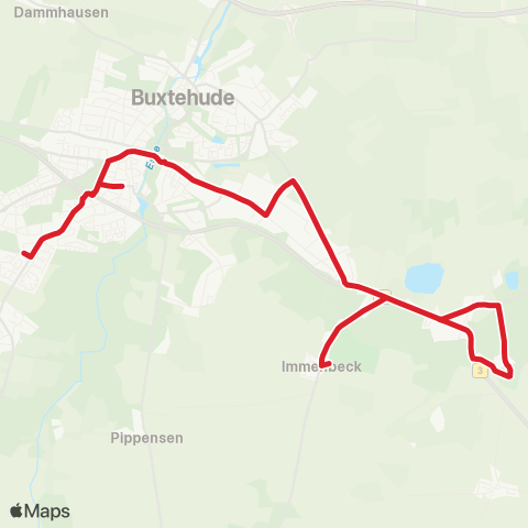 StadtBus/RegionalBus (Umland) Eilendorf > Immenbeck - Pippensen > Schulen Buxtehude map