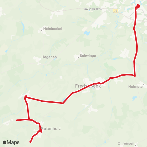 StadtBus/RegionalBus (Umland) Kutenholz - Mulsum - Fredenbeck - Deinste - Hagen - Stade map