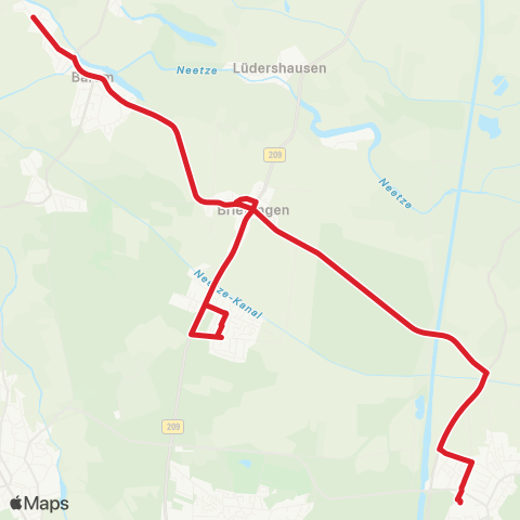 StadtBus/RegionalBus (Umland) St. Dionys> Barum > Horburg > Brietlingen > Scharnebeck map