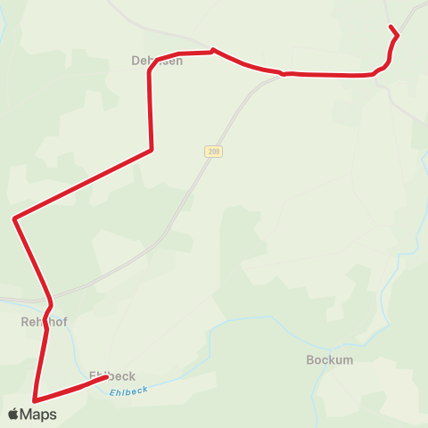 StadtBus/RegionalBus (Umland) Amelinghausen >Rehrhof > Ehlbeck > Amelinghausen map