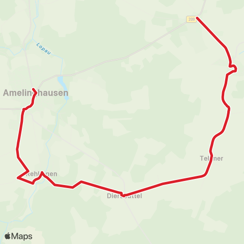 StadtBus/RegionalBus (Umland) Amelinghausen >Tellmer > Drögennindorf map