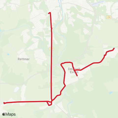 StadtBus/RegionalBus (Umland) Embsen, Sz > Lüneburg > Embsen > Melbeck > Deutsch Evern > Wendisch Evern map