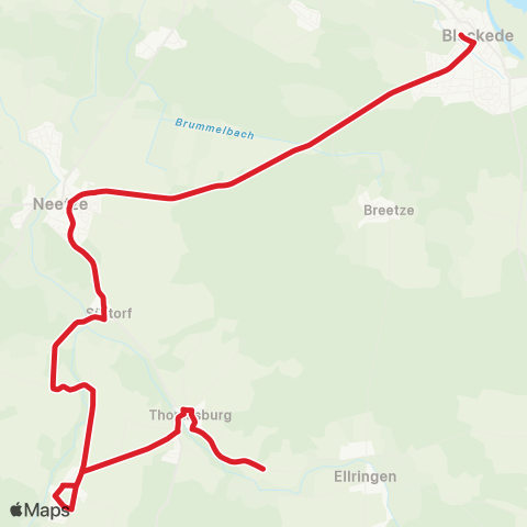 StadtBus/RegionalBus (Umland) Wiecheln > Thomasburg > Radenbeck > Neetze map