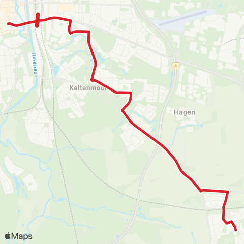 StadtBus/RegionalBus (Umland) Wendisch Evern >Bülows Kamp > Zob / Bahnhof > AM Sande map