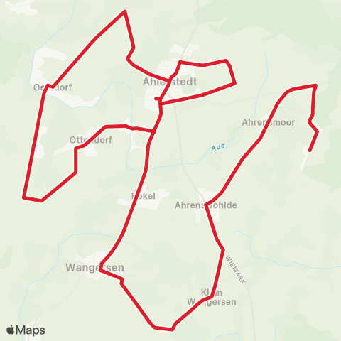 StadtBus/RegionalBus (Umland) Ahlerstedt> Wangersen > Ahlerstedt map